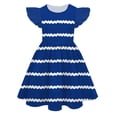 thumbnail image 1 of Coerni Kids Girls Fly Sleeve Striped Casual Dress Cotton Round Neck Sequin 𝚂parkle Dress for Holiday Outdoor Play Wear, 1 of 3