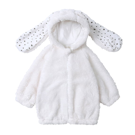 Coerni Kids Girls Winter Coat Faux Fuš« Fleece Jacket Cute Ear Hooded Coat Thick Warm Fuzzy Bunny Jacket Windproof Outerwear