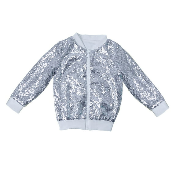 Coerni Kids Lightweight Bomber Jackets Girls Boys Flip Sequin Zipper Coat Jacket for Toddler Girls Birthday Outerwear Clothes