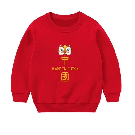 Coerni Kids New Year Pullover Clothes Winter Warm Crew Neck Children's Printed Casual Soft Cozy Sweater Teen Boys Girls