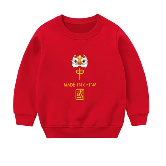 Coerni Kids New Year Pullover Clothes Winter Warm Crew Neck Children's Printed Casual Soft Cozy Sweater Teen Boys Girls