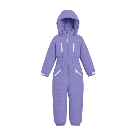 Coerni Kids Snow Suit Girls Hooded Waterproof Jumpsuit Insulated One Piece Ski Suit Snow clothes for kids Windproof Overalls