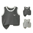 thumbnail image 1 of Coerni Kids Striped Tank Top Summer Toddler Boys Athletic T Shirts Sleeveless Crewneck Baby Basic Tee Cotton Cool Tshirt, 1 of 9