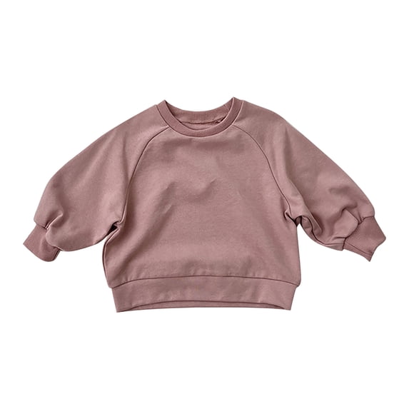 Coerni Kids Sweatshirt Toddler Baby Boys Girls Basic Crewneck Pullover Sweatshirt Children's Solid Sweater Tops 7 Years