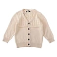 thumbnail image 1 of Coerni Kids V-Neck Cardigan Toddlers Cable Knit Sweater Soft Cotton Outerwear Preppy Tween Girl Button Jacket Coat School Uniform, 1 of 7