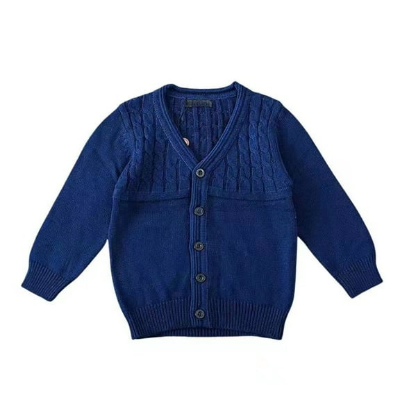 Coerni Kids V-Neck Cardigan Toddlers Cable Knit Sweater Soft Cotton Outerwear Preppy Tween Girl Button Jacket Coat School Uniform