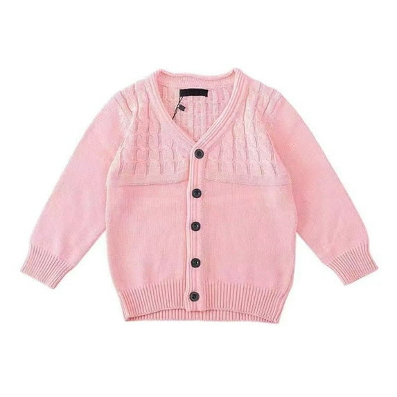 Coerni Kids V-Neck Cardigan Toddlers Cable Knit Sweater Soft Cotton Outerwear Preppy Tween Girl Button Jacket Coat School Uniform
