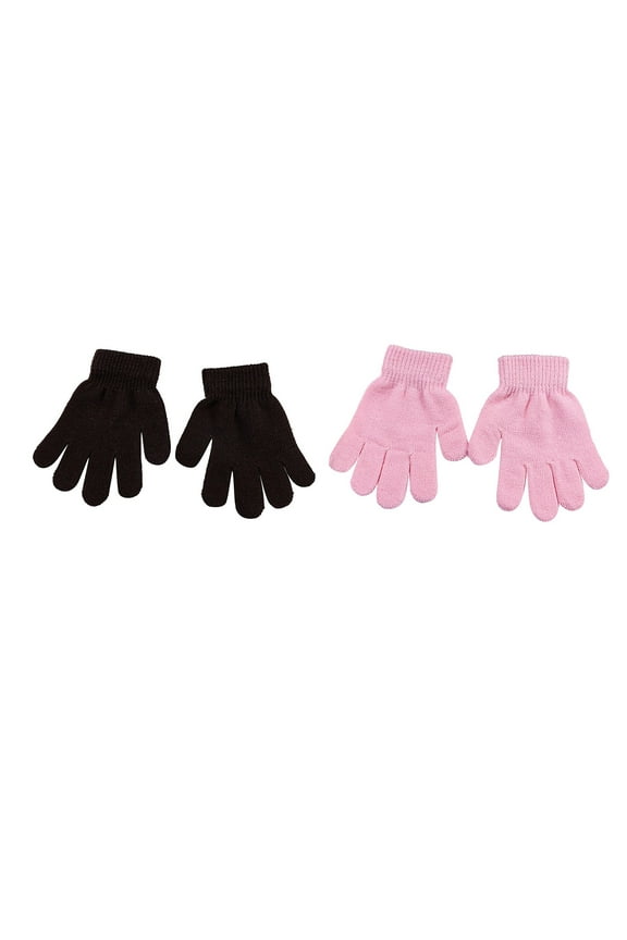 Coerni Kids Winter Gloves 2 Pairs Winter Gloves for Kids Stretchy Warm Bulk Pack Boys Girls Children Toddler Knit Gloves