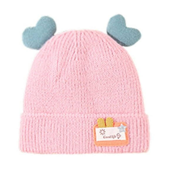 Coerni Kids Winter Hats Baby Solid Color Fashion Autumn Winter Double Knitted Woolen Hat Boys Winter Hat and Gloves Set