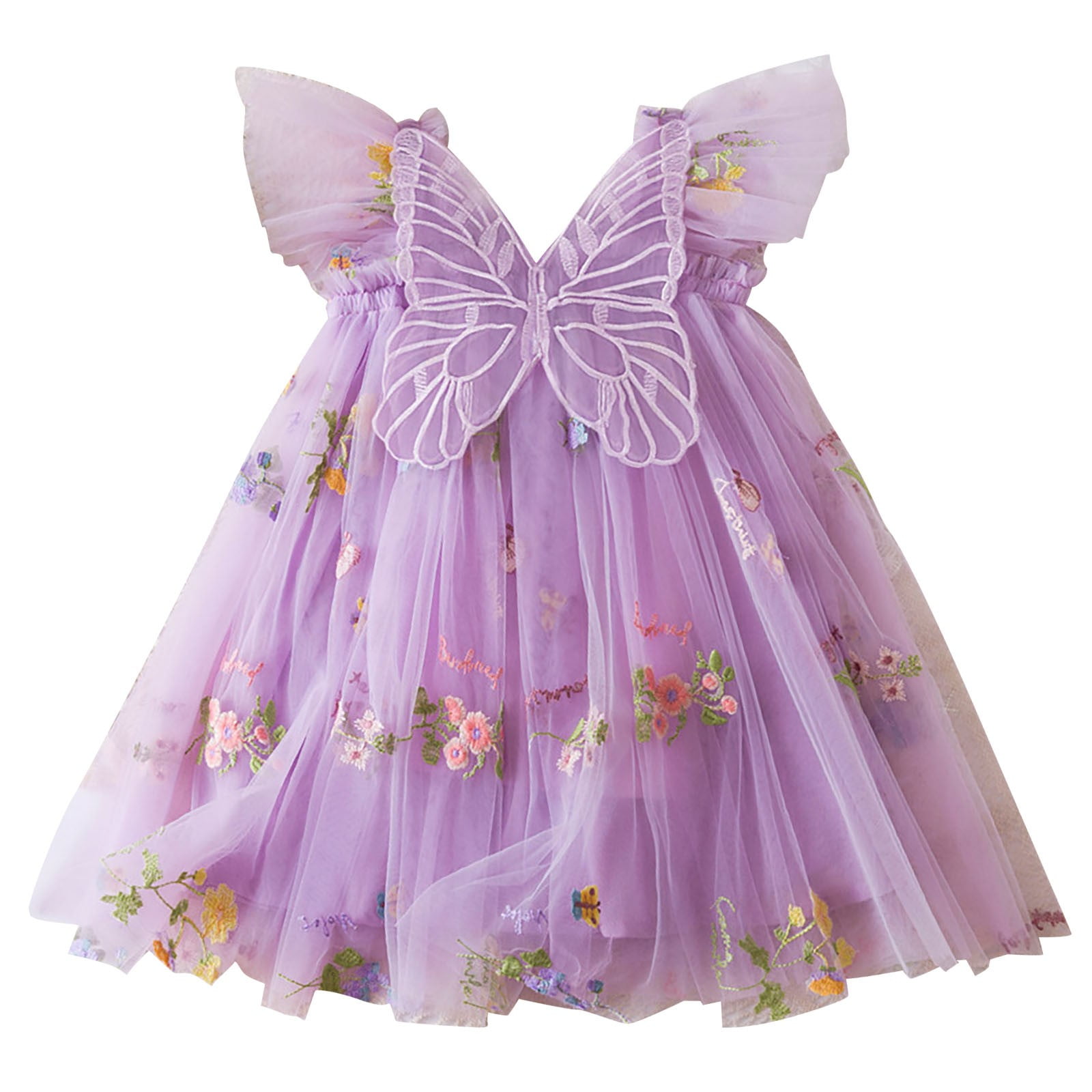 Knee Length Ruffled Sleeves Square Neck Baby Flower Girl Dresses with Bow main image 1