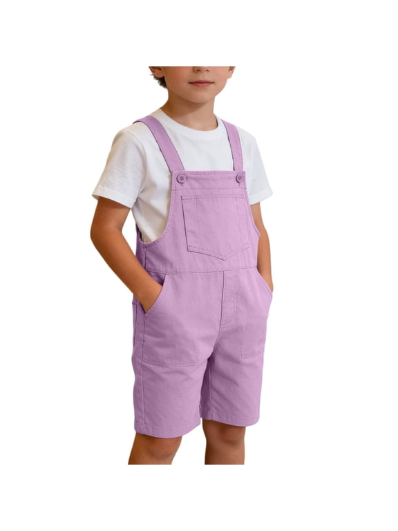 Coerni Little Boys Girls Twill Shortalls Toddler Kids Summer Bib Overall Shorts Straight Leg Loose Fit Cotton Short Overalls Romper