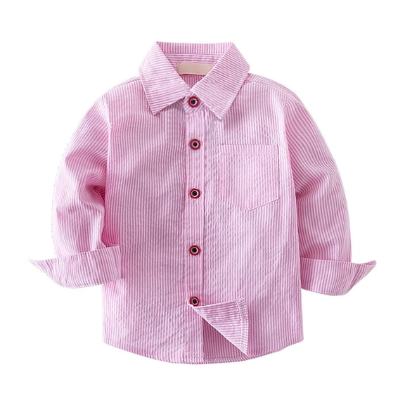 Coerni Little Boys Long Sleeve Button Down Casual Dress Shirt Plaid Buttons Shirt Boys Casual Shirt Gentleman Outfit
