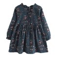 thumbnail image 1 of Coerni Little Girls Floral Dress Long Sleeve Ruffled Cute Autumn Winter A-Line Dress Girls Cotton Playwear Dresses, 1 of 9