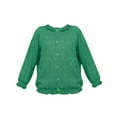 thumbnail image 1 of Coerni Little Girls Knit Cardigan Sweater for Toddler Baby Ruffle Long Sleeve Button up Sweater Jacket Outwear Top Spring, 1 of 5