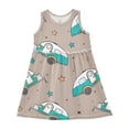 thumbnail image 1 of Coerni Little Girls Sleeveless Digital Print Dress Children Kids Round Neck Casual Swing Sundress for Party Beach Playwear, 1 of 2