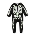 thumbnail image 1 of Coerni My First Halloween Jumpsuit Baby Girl Boy Sweatsuit Skeleton Glow-in-The-Dark Cotton Romper Top Halloween Zipper Clothes, 1 of 9