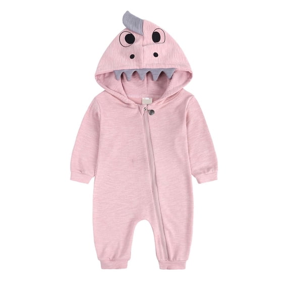 Coerni New Born Baby Boys Girls Cartoon Dinosaur Hoodie Romper Onesie Jumpsuit Outfits Unisex Baby Hoodies Clothes
