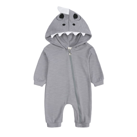 Coerni New Born Baby Boys Girls Cartoon Dinosaur Hoodie Romper Onesie Jumpsuit Outfits Unisex Baby Hoodies Clothes