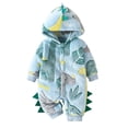 thumbnail image 1 of Coerni New Born Baby Dinosaur Halloween Onesie Toddler Boys Girls Sherpa Fleece Animal Romper Fuzzy Long Sleeve Hooded Jumpsuit, 1 of 8