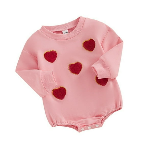 Coerni New Born Baby Girl Boy Valentines Day Outfit Sweatshirt Romper Long Sleeve 0 3 6 12 18 Months Fall Winter Clothes