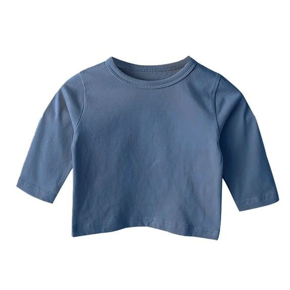 Coerni New Born Baby Soft Crewneck Tee Tops Boys Girls Long Sleeve Basic Layering T-Shirt Toddler Comfort Fall Winter Clothes