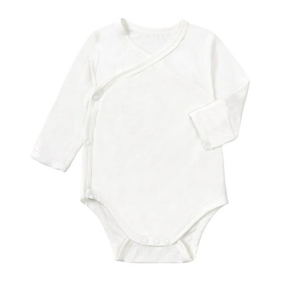 Coerni New Born Boys Girls Cotton Solid Color Romper Long Sleeve Button Down Crawled Suit Comfort Summer Clothes