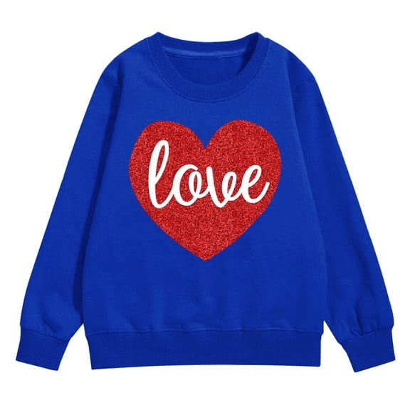 Coerni Oversized Sweatshirts for Girls Cotton Crewneck Long Sleeve Pullover Cute Heart Graphic Shirts Athletic Warm Trendy Clothes