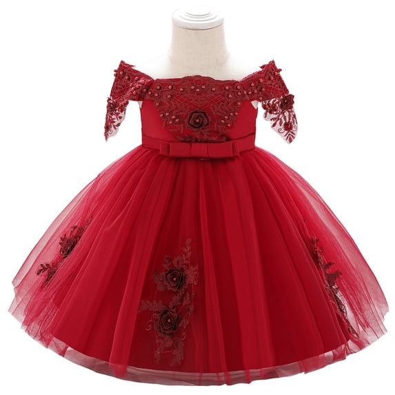 Coerni Parties Flower Girl Dress | Baby Girl Lace Embroidery Tulle Pageant Prom Gown Birthday Wedding Princess Formal Dress
