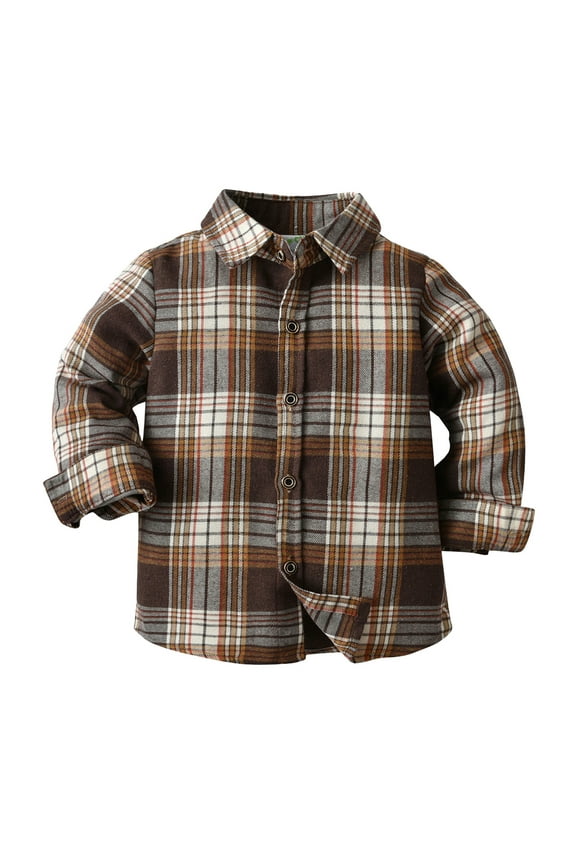 Coerni Plaid Shirt for Kids Boys Western Outwear Vintage Buffalo Check Coat Tartan Plaid Shirt Button Down Lapel Dress Jacket