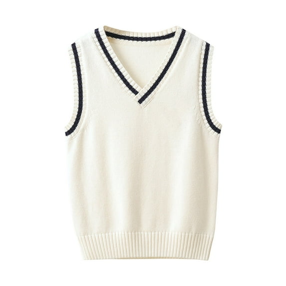 Coerni School Uniform Sweater Vest for Boys Girls V Neck Soft Comfy Pullover Fashion Knitted Waistcoat Sleeveless Tops Winter Coat