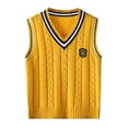 thumbnail image 1 of Coerni School Uniform Sweater Vest for Boys Spring & Fall Trendy Layering Knitted Sleeveless Tops Kids Back to School Daily Wear, 1 of 5