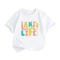 thumbnail image 1 of Coerni Short Sleeve Baby Girl Shirts Kids Clothes LAKE LIFT Cartoon Print Boys And Girls Tops Short Sleeved T Shirts, 1 of 4