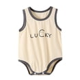 thumbnail image 1 of Coerni Solid Unisex Short Sleeve Baby Boy Girl Bodysuits Cotton Cartoon Baby Clothes Soft New Born Summer Outfits 0-12 Months, 1 of 5