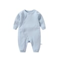 thumbnail image 1 of Coerni Summer Baby Boy Girl Rompers Bodysuit Solid Long Sleeves Jumpsuit Playsuit One Piece Outfit Fall Winter Clothes, 1 of 3