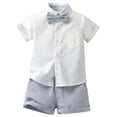 thumbnail image 1 of Coerni Summer Toddler Boys Shorts Set Short Sleeve Tops Shorts With Tie Kids Gentleman Outfits 2t Boys Summer Clothes Hawaii Holiday Set, 1 of 5