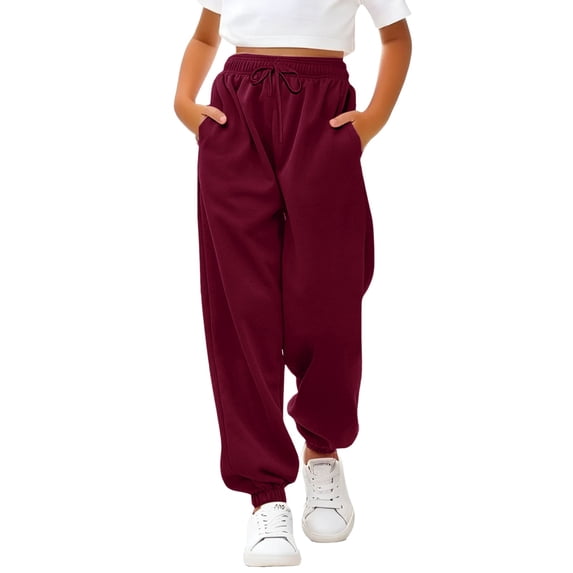Coerni Teen Girls Baggy Wide Leg Sweatpants Fashion Drawstring Waist Pants High Waisted Dressy Joggers Y2K Soft Pant Womens