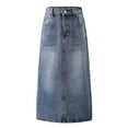 thumbnail image 1 of Coerni Teen Girls Denim Skirts Buttons Baggy Straight Casual Bottoms Dress Kids Long Jeans Dresses Summer Streetwear Skirts, 1 of 8