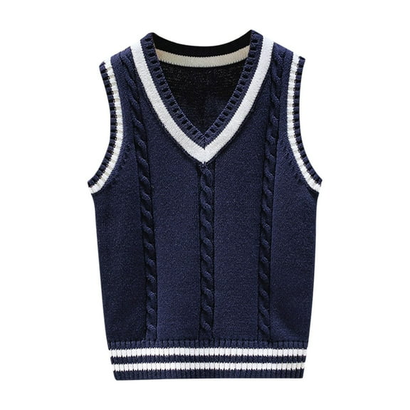 Coerni Teen Girls Knit Sweater Vest School Uniform Solid Sleeveless V-Neck Preppy Clothes Boys Comfy Waistcoat Fall Winter Coats