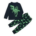 thumbnail image 1 of Coerni Toddler Baby Boy Fall Winter Clothes Dinosaur Print Long Sleeve Sweatshirt Pullover Tops + Pants Outfit Set, 1 of 7