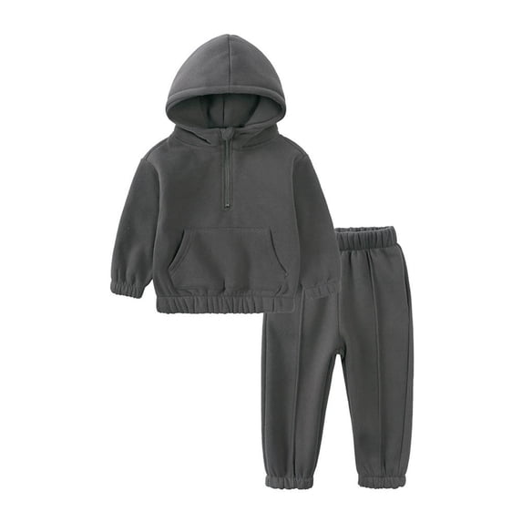 Coerni Toddler Baby Boy Fleece Clothes Outfits Baby Boy Hooded Sweatshirt Fall Winter Pants Set Toddler Clothes for Boys