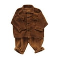 thumbnail image 1 of Coerni Toddler Baby Boy Girl Button Down Shirts Long Sleeves Fall Winter Corduroy Jacket Kids Button Down Shirt Solid Color Tops, 1 of 4