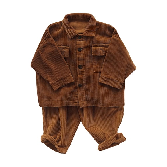 Coerni Toddler Baby Boy Girl Button Down Shirts Long Sleeves Fall Winter Corduroy Jacket Kids Button Down Shirt Solid Color Tops