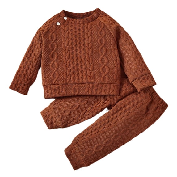 Coerni Toddler Baby Boy Outfits New born Fall Winter Clothes Knitted Pullover Sweaters Tops Sweatpants Sets 2pcs