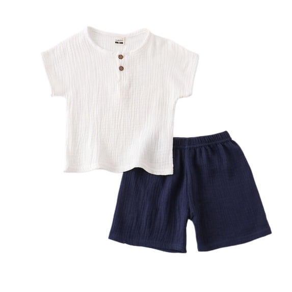 Coerni Toddler Baby Boys Clothes Set Button-Down Shirt Tops +cotton Linen Shorts Summer Outfit School šniform Girl 2PCS Clothing