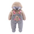 thumbnail image 1 of Coerni Toddler Baby Boys Girls Fleece Jumpsuit Boys Soft Warm Sherpa Onesie Zip Up Long Sleeve Cute Bear Hooded Winter Rompe𝐫, 1 of 3