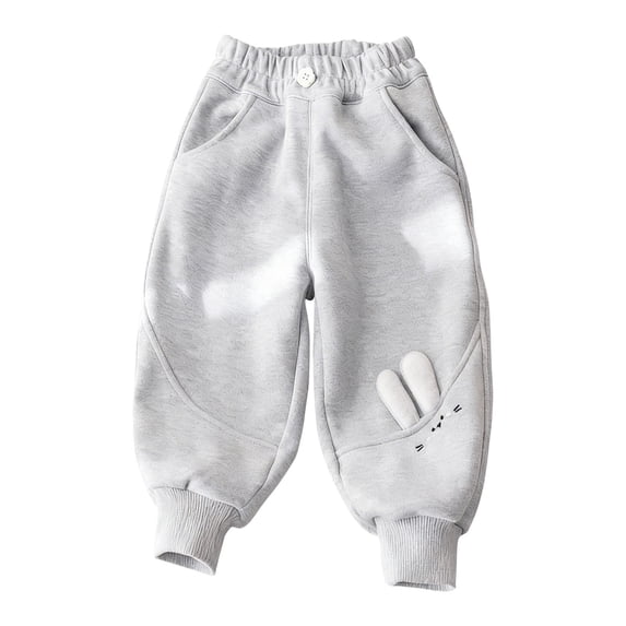 Coerni Toddler Baby Boys Girls Jogger Pants Fleece Lined Elastic Waistband Sweatpants Cotton Thermal Pants Cute Cozy Track Trousers