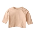 thumbnail image 1 of Coerni Toddler Baby Boys Girls Long Sleeve Basic Layering T-Shirt Comfort Soft Crewneck Tee Tops Kids Fall Winter Clothes, 1 of 9