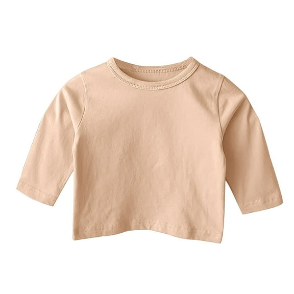 Coerni Toddler Baby Boys Girls Long Sleeve Basic Layering T-Shirt Comfort Soft Crewneck Tee Tops Kids Fall Winter Clothes