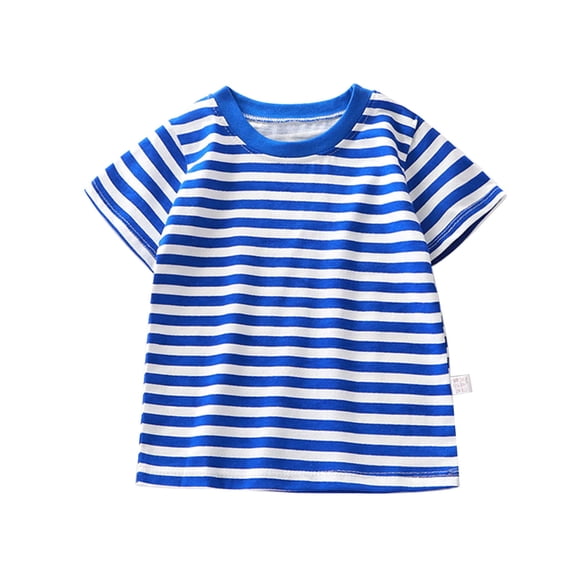 Coerni Toddler Baby Boys Girls Striped Color Block Short Sleeve T Shirts Kids Casual Crewneck Shirt Summer Cute Tee Tops