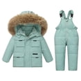thumbnail image 1 of Coerni Toddler Baby Boys Girls Winter Snowsuit Toddler Warm Snow Pants Jacket Suit Snow Clothes for Kids Windproof Ski Outfit, 1 of 2